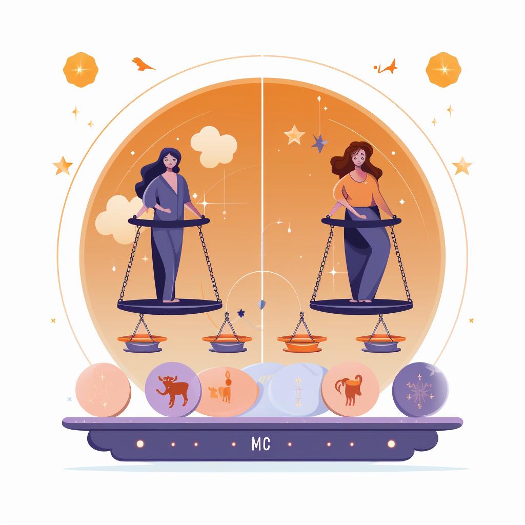 A scale balancing negative and positive zodiac traits