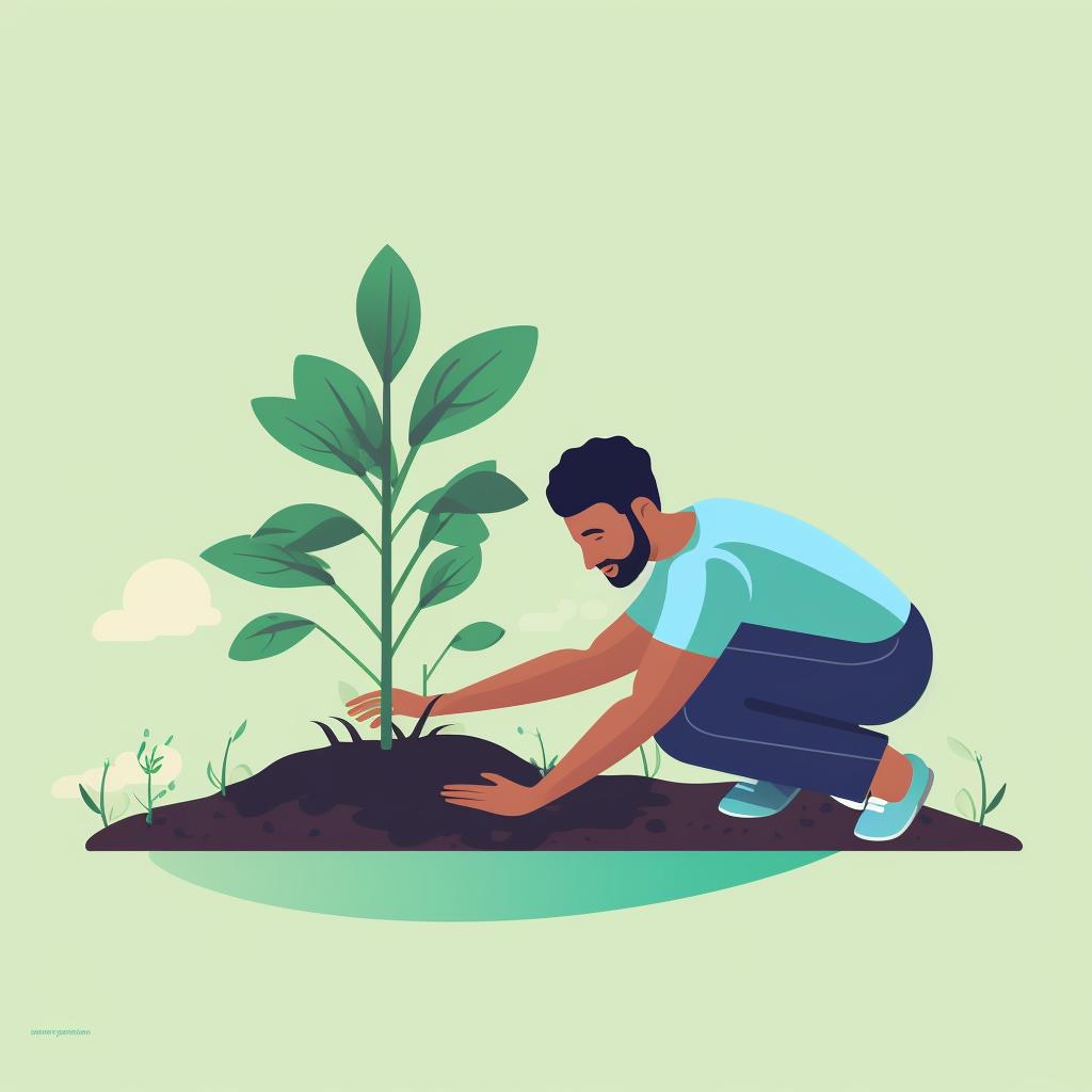 A person digging up a plant, symbolizing the root cause of their traits