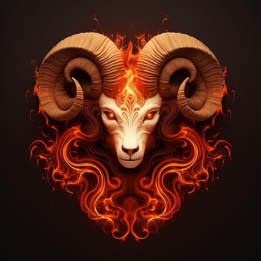 Fiery illustration of the Aries zodiac sign